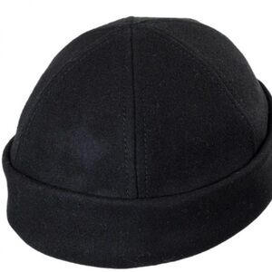 New York Hat Co. Black Wool Skull Beanie Made in USA